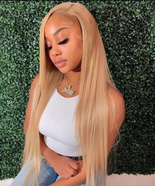 Pre Customized | Honey Blonde #27 Straight Lace Frontal Wig