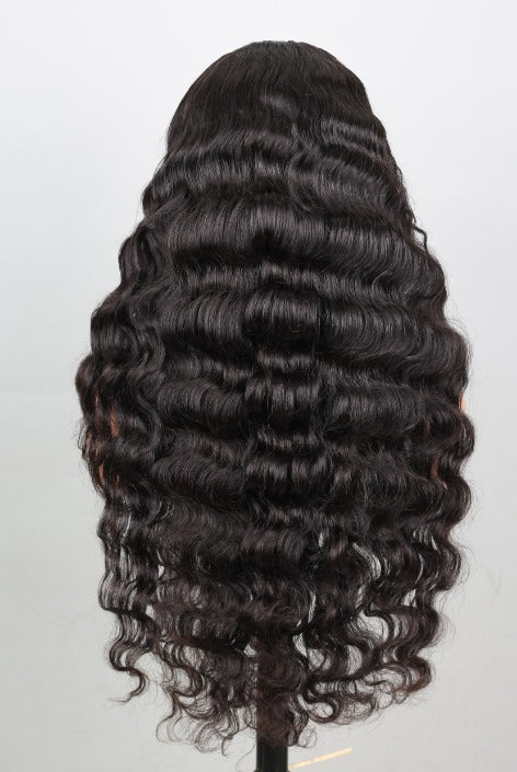 Pre Bleached | Natural Deep Wave Lace Frontal Wig