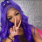 Dark Purple Colored Body Wave Lace Frontal Wig - SheSoPrada
