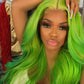 Green Colored Straight Lace Frontal Wig - SheSoPrada