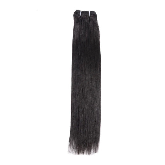 (NEW) Black Straight Double Drawn Bundles + Frontal