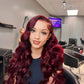 Burgundy #99j Straight Lace Frontal Wig