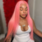 Pink Colored Straight Lace Frontal Wig - SheSoPrada