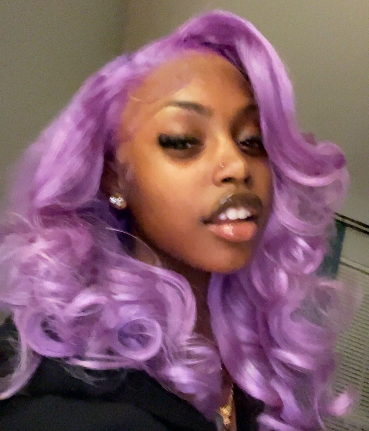 Purple Colored Body Wave Lace Frontal Wig - SheSoPrada