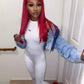 Red Colored Straight Lace Frontal Wig - SheSoPrada