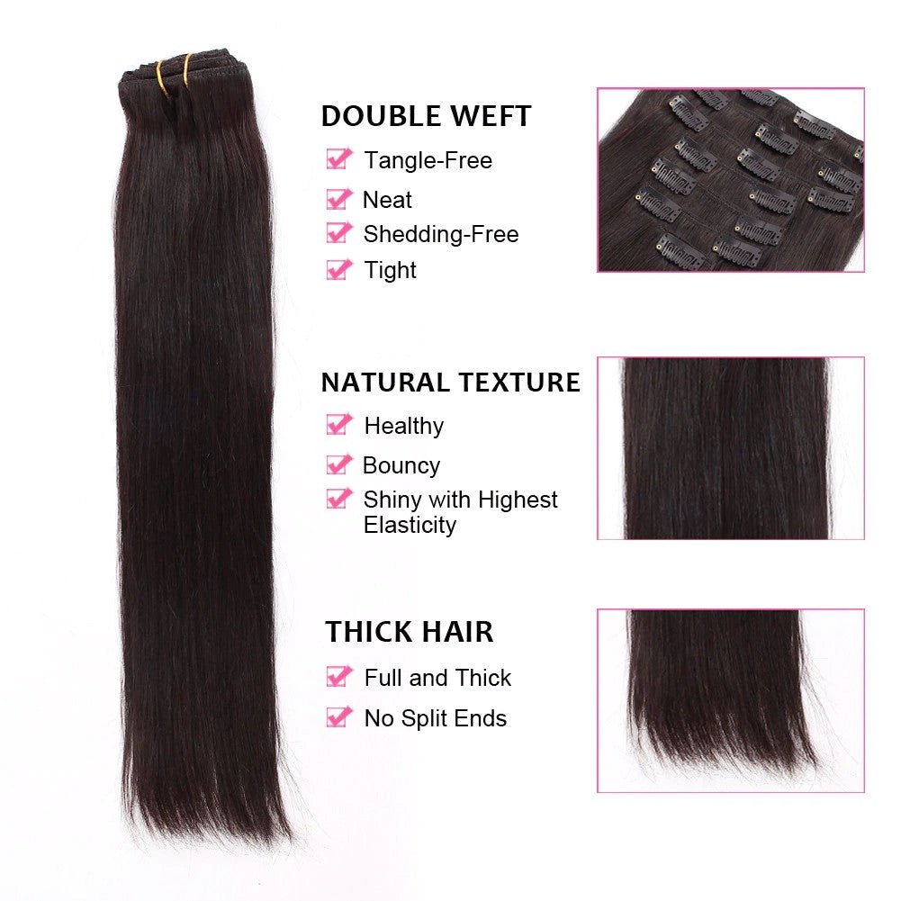 Straight Clip-In Extensions - SheSoPrada