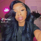 (NEW) Black & Blue Highlighted Body Wave Lace Frontal Wig