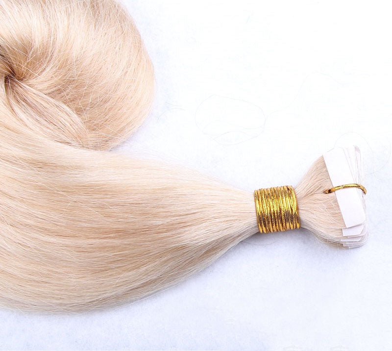 Blonde 613 Straight Tape In Hair Extensions