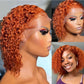 Ginger Orange Short Jerry Curly Bob Lace Frontal Wig