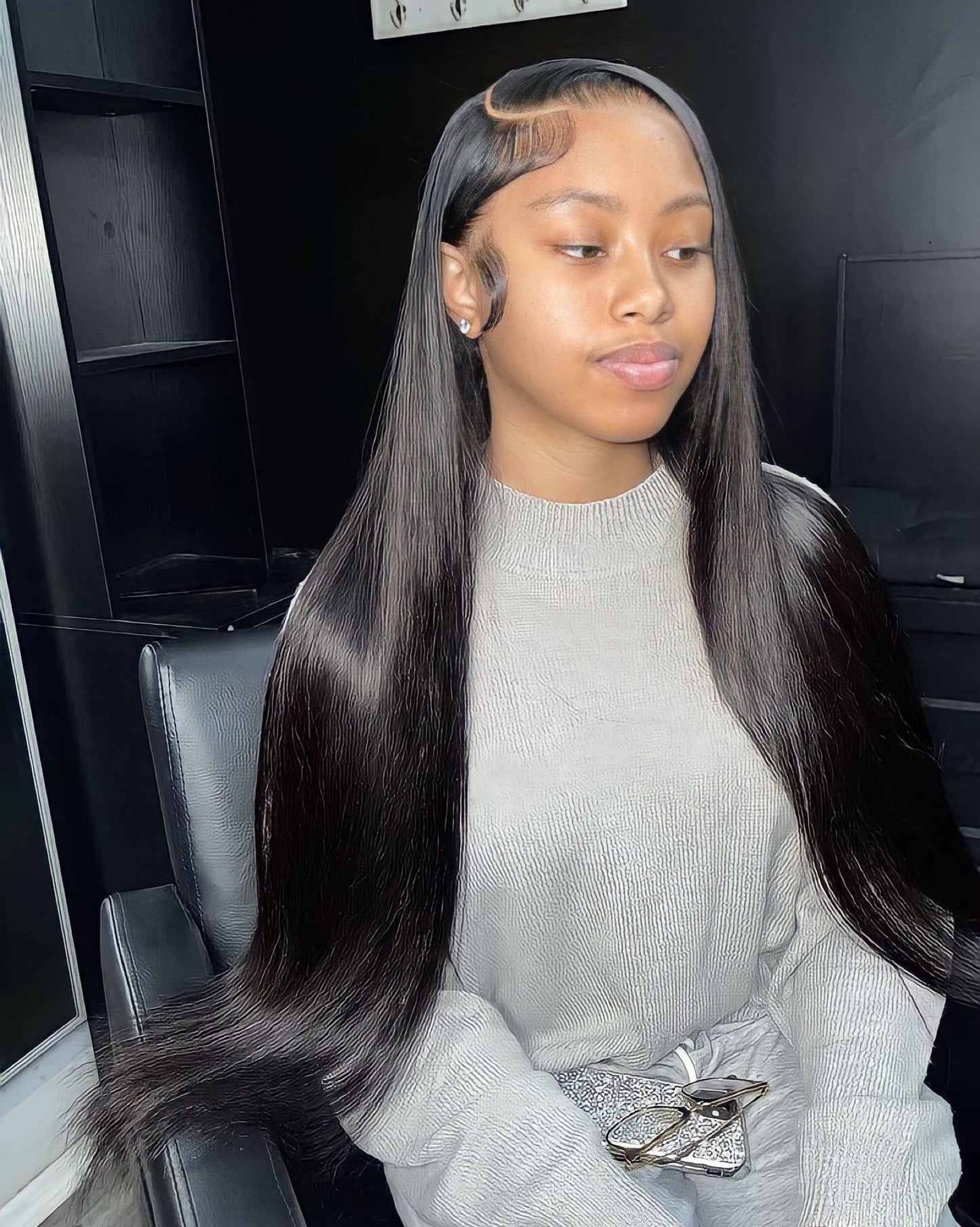 (VD) Black Straight Lace Frontal Wig 13x4