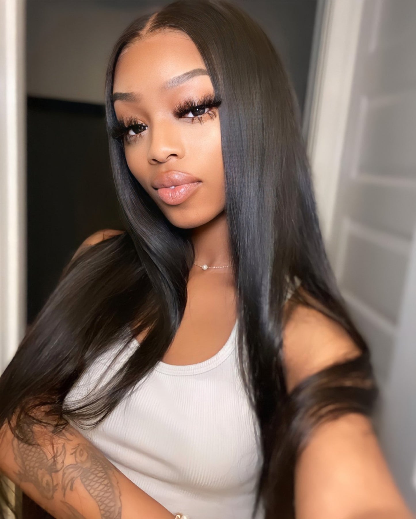 Black Straight Lace Frontal Wig