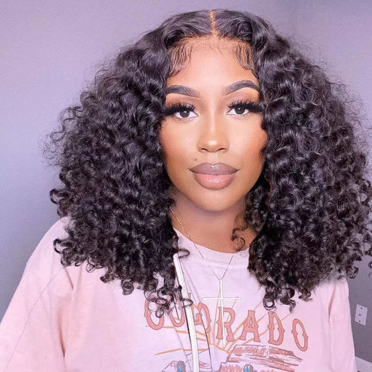 (NEW) Short Deep Curly Bob Lace Frontal Wig