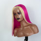Pink Colored 613 Highlighted Straight Bob Lace Frontal Wig