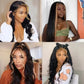 (NEW) Brown Highlight Straight And Body Lace Frontal Wig