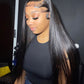 (RUSH) 13x6 Black Straight Lace Frontal Wig