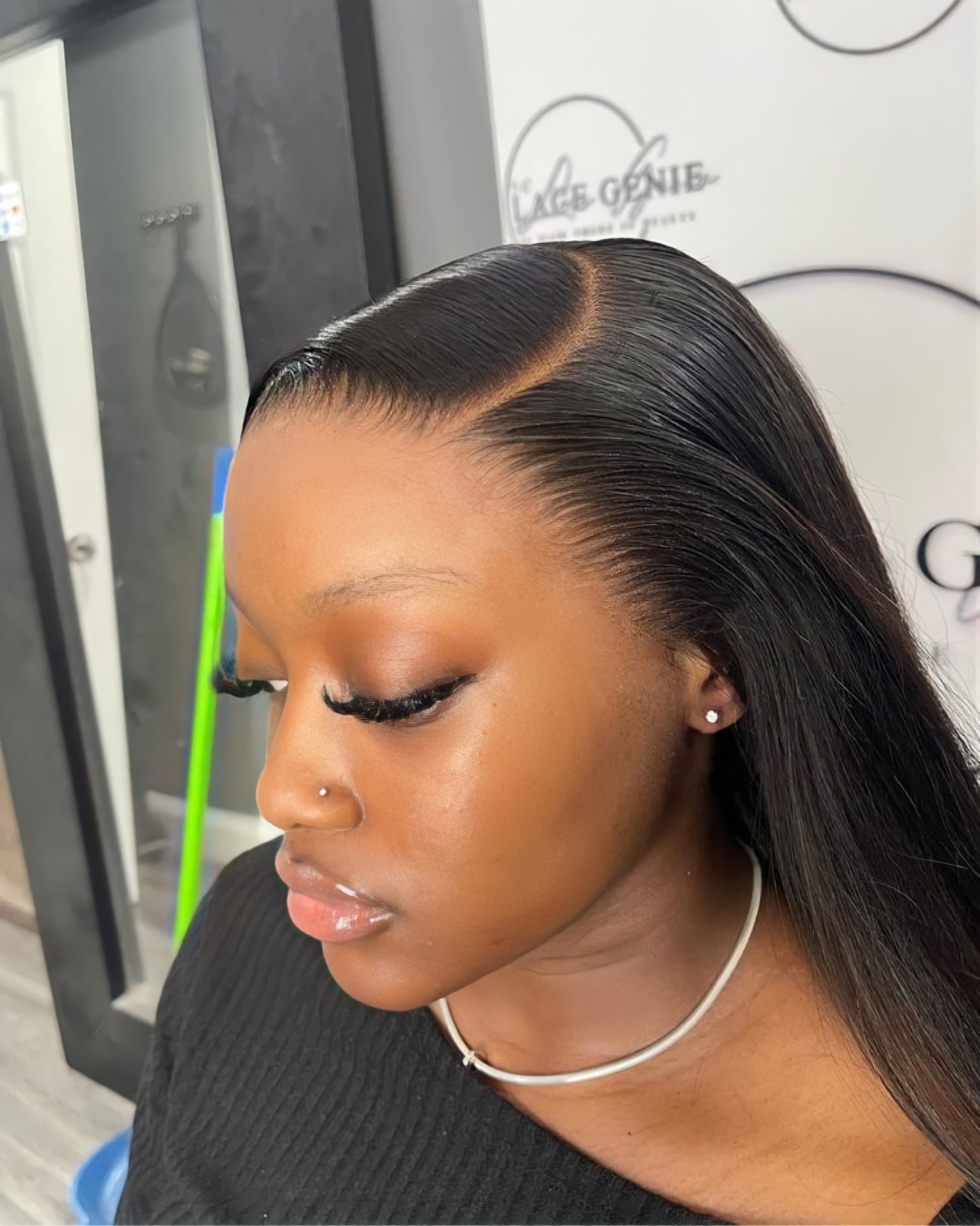 HD Black Straight Lace Frontal Wig