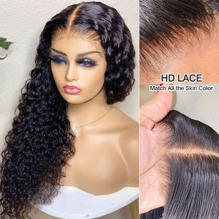 (NEW) HD Glueless Deep Wave 5x5 Closure Lace Wig