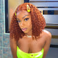 Ginger Orange Short Jerry Curly Bob Lace Frontal Wig