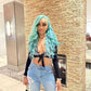 Mint Green Colored Body Wave Lace Frontal Wig