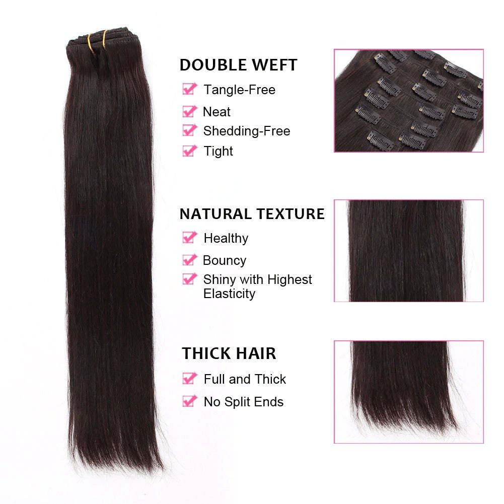 Straight Clip In Hair Extensions