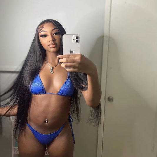 (NEW) 13x6 Black Straight Lace Frontal Wig