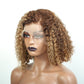 Piano Colored Jerry Curly Bob Lace Frontal Wig