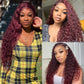 (NEW) HD Burgundy Deep Wave Lace Frontal Wig