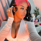 Hot Pink Roots Black Brazilian Body Wave Lace Frontal Wig