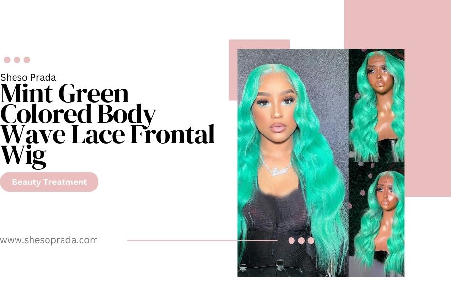 Mint Green Colored Body Wave Lace Frontal Wig