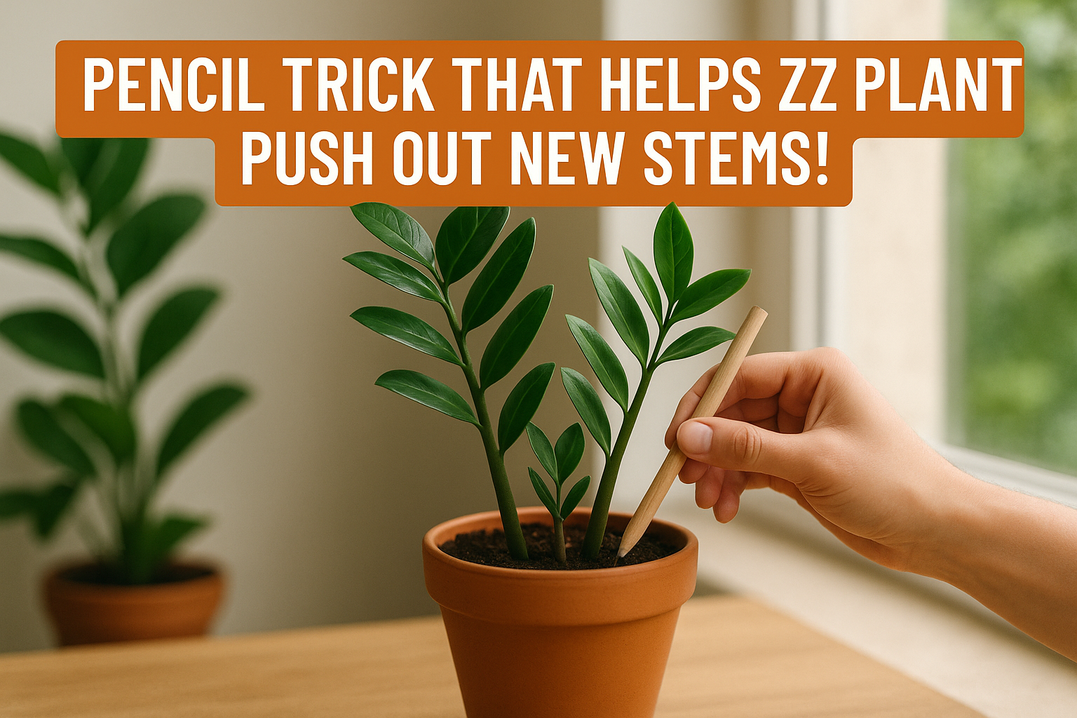 Pencil Trick That Helps ZZ Plant Push Out New Stems!