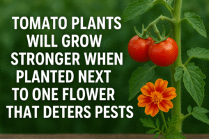 Tomato plants will grow stronger when planted next to one flower that deters pests