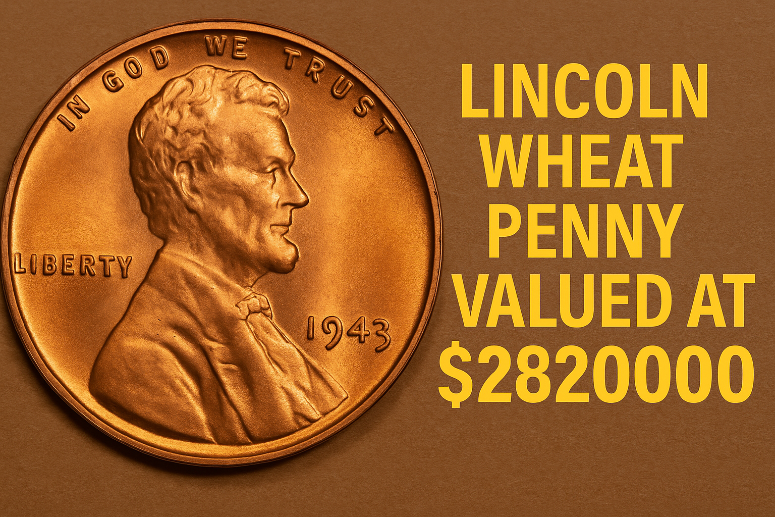 Lincoln Wheat Penny Valued at $2820000